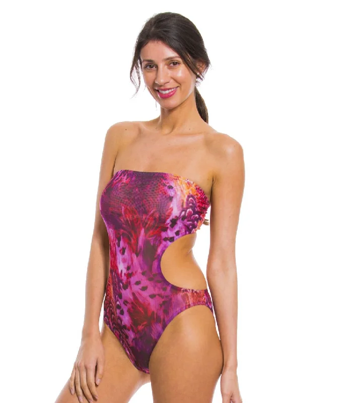 Purple Amalfi Tan Through Cut Out Swimsuit