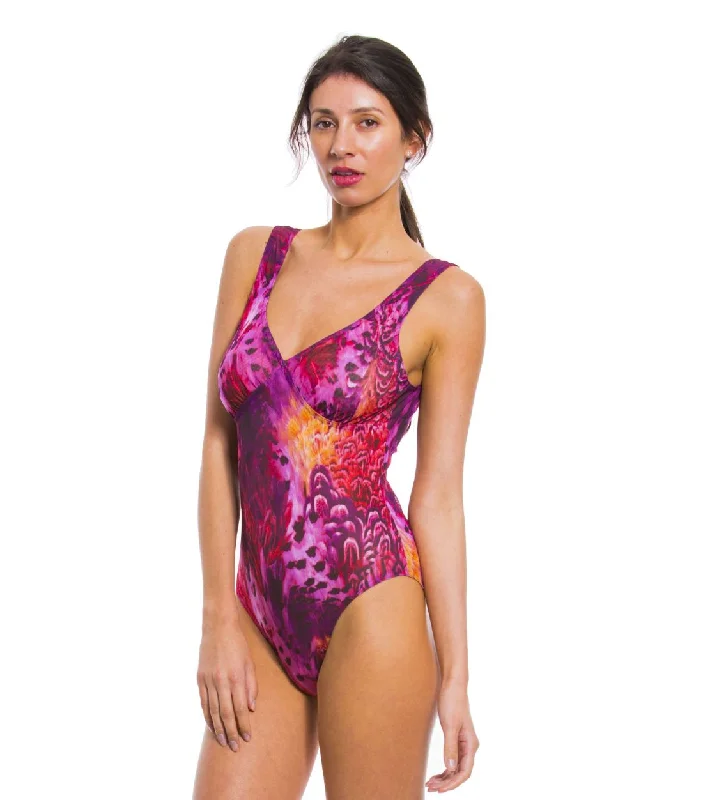 Purple Amalfi Tan Through Support Top Swimsuit