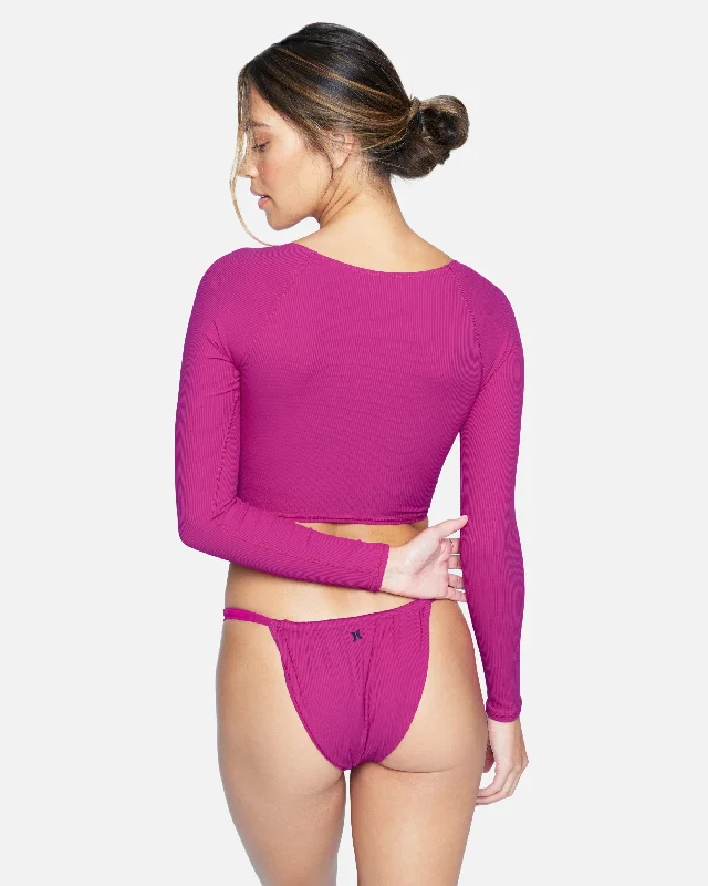 BABY RIB LONG SLEEVE CROP TOP