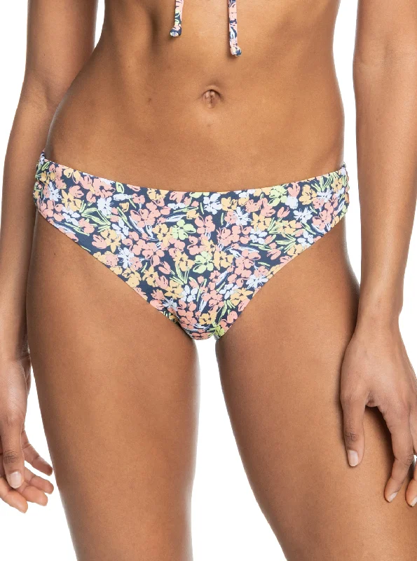 Beach Classics Strap Hipster Bikini Bottoms - Mood Indigo Ditsy Love