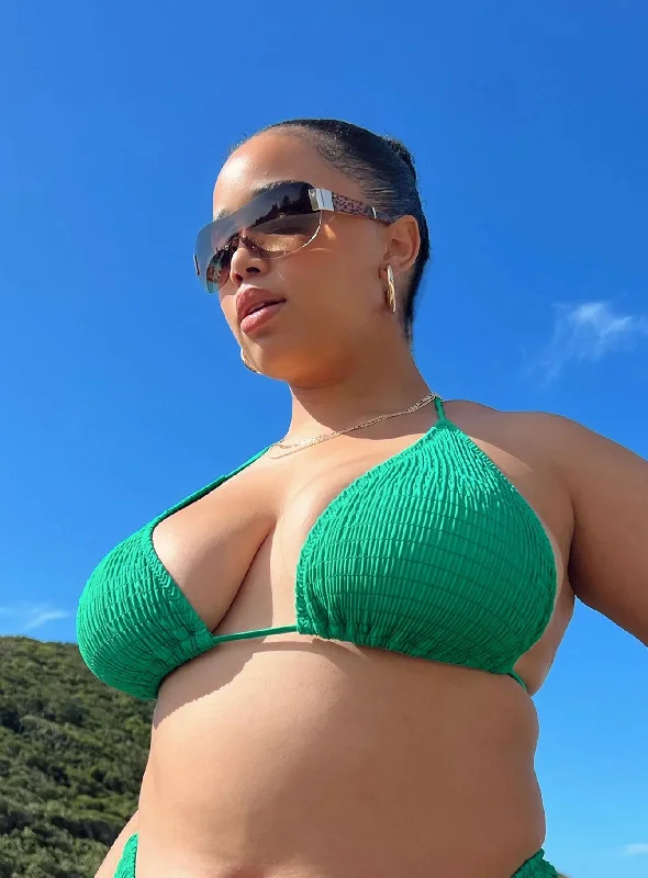 Blanca Bikini Top Dark Green Curve