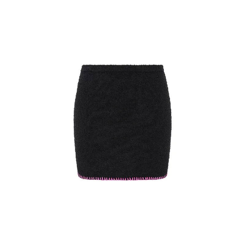 Classic Knit Mini Skirt - Black