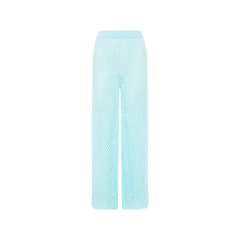 Crochet Knit Pants - Cloud Blue