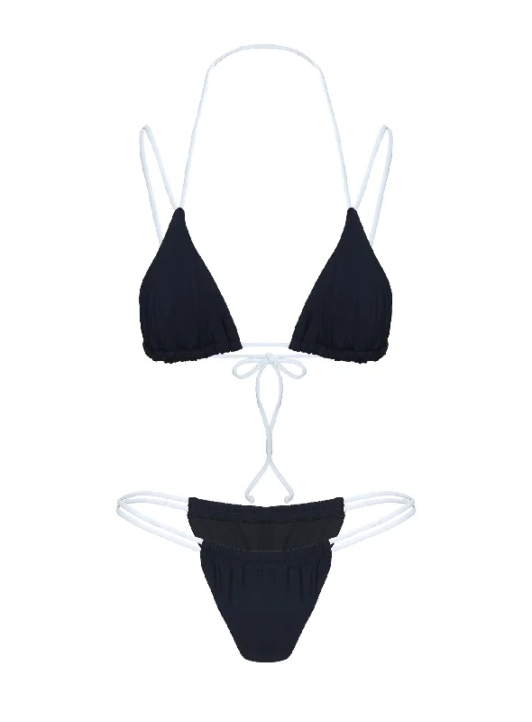 Desiree Triangle Bikini Top Black / White