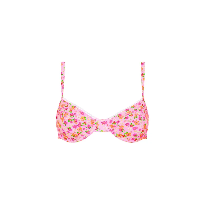 Ditzy Underwire Bra Bikini Top - Frangipani Fever