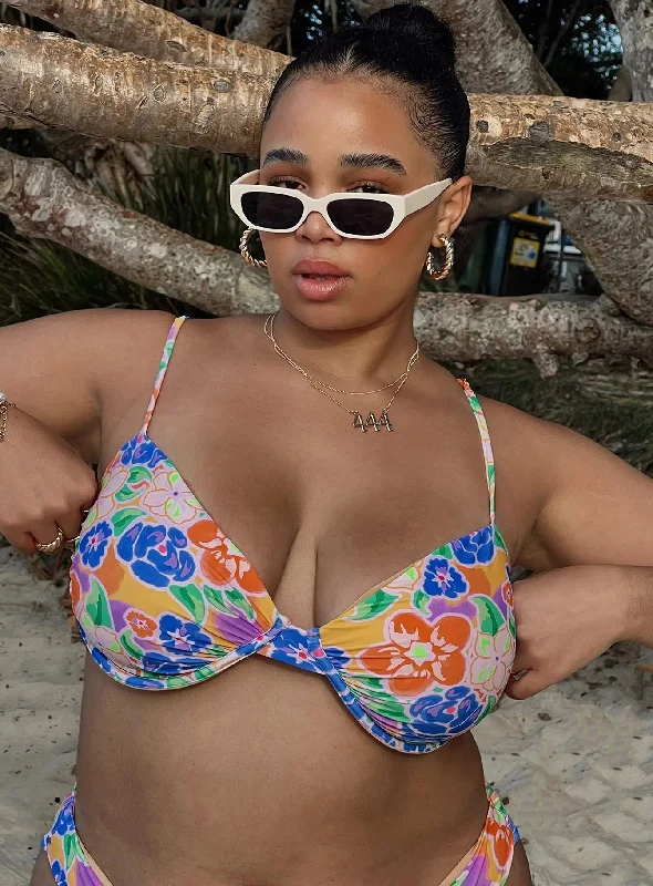 Ellie Bikini Top Multi Floral Curve