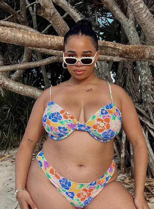 Ellie Bikini Top Multi Floral Curve