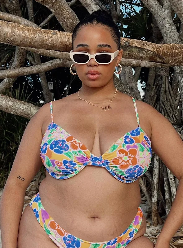 Ellie Bikini Top Multi Floral Curve