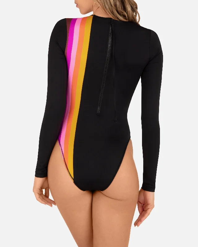 Fiji Stripe Zip Back Surf Suit