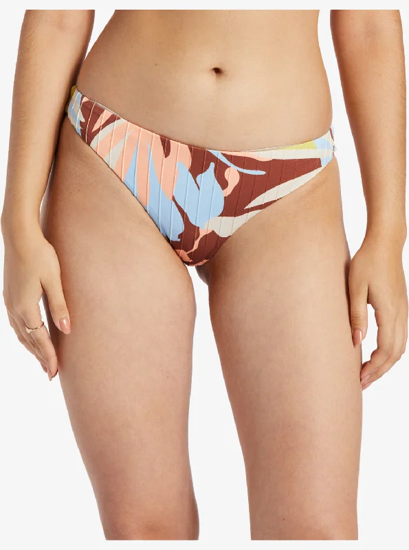 Floradelic Cheeky Printed Bikini Bottoms - Rustic Brown Floraldelic