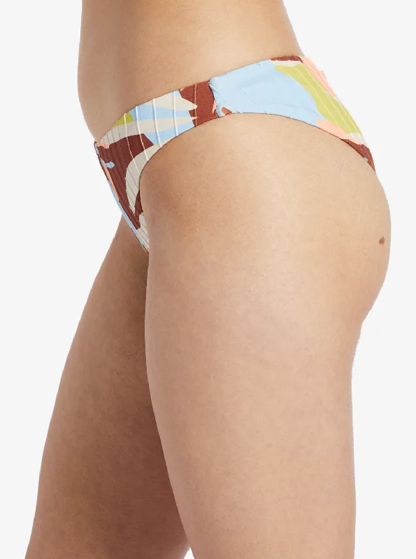 Floradelic Cheeky Printed Bikini Bottoms - Rustic Brown Floraldelic