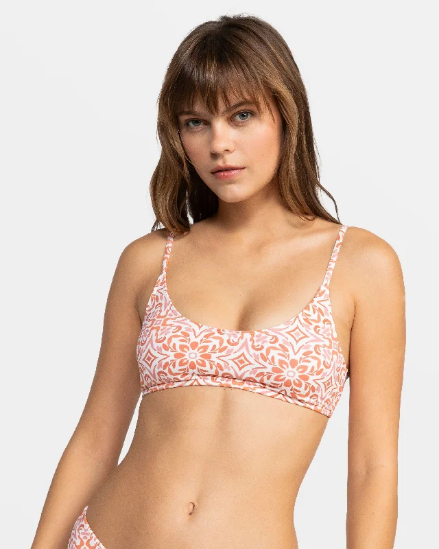 Fresco Tile Bralette Bikini Top - Cloud Dancer Fresco Tile