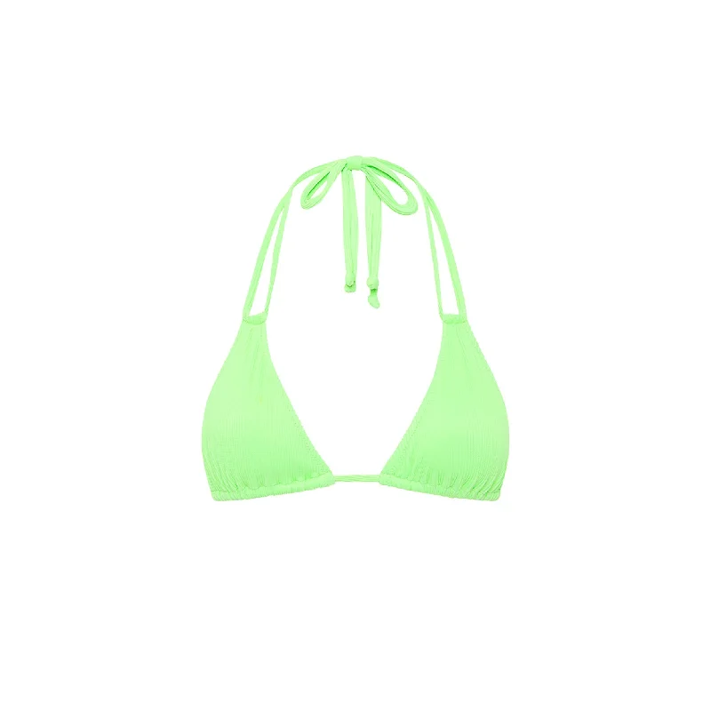 Halter Bralette Bikini Top - Luau Lime Ribbed