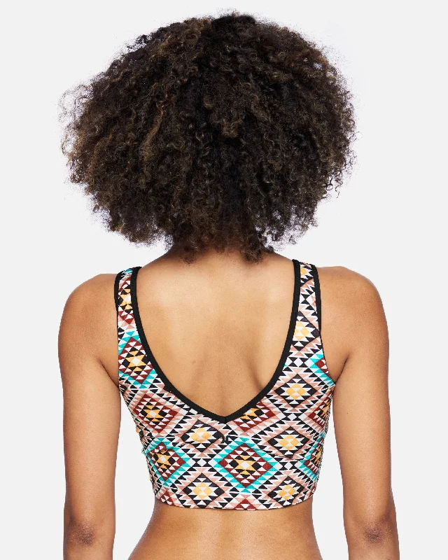 Hurley x Black Girls Surf Max Mosaic Geo Long Line Bikini Top