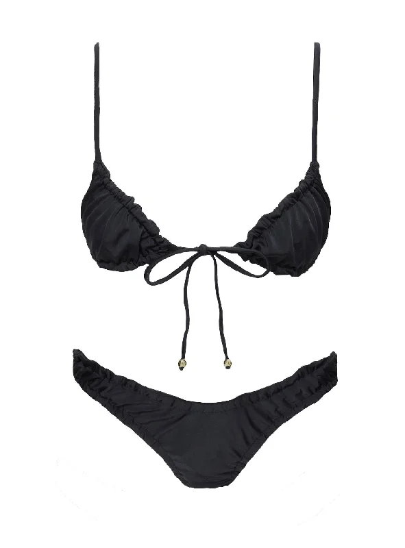 Lelani Ruched Bikini Top Black