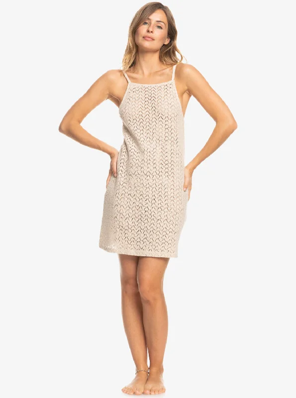 Love On The Weekend Beach Cover-Up Crochet Dress - Tapioca