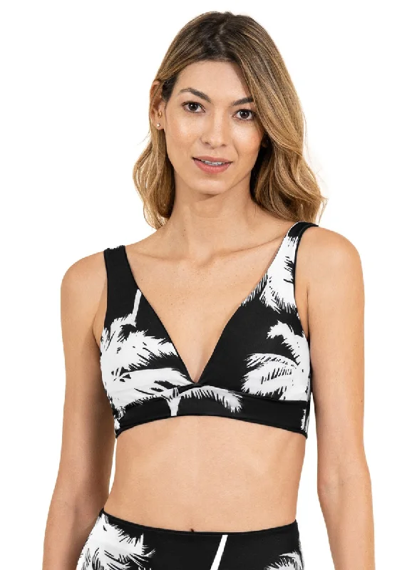 Maaji Jade Black Allure Long Line Triangle Bikini Top