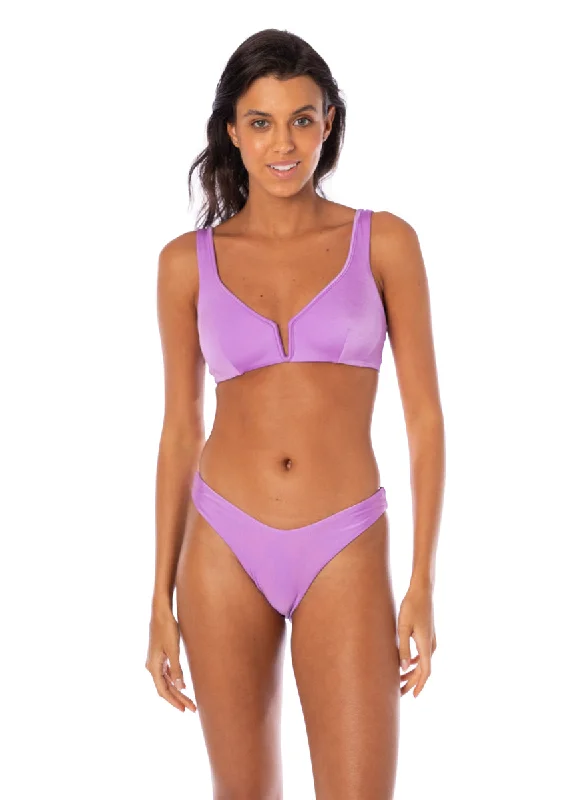 Maaji Metallic Lilac Victoria V Wire Bralette Bikini Top