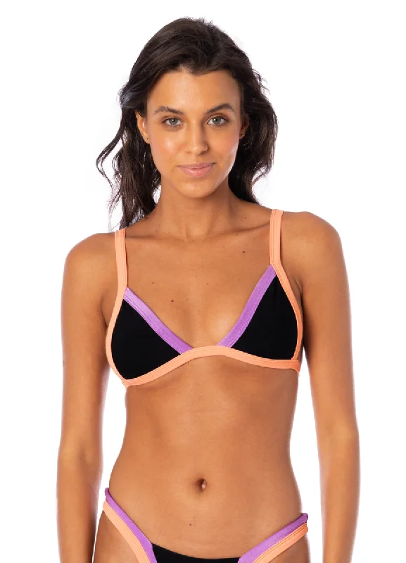 Maaji Noir Black Rewind Fixed Triangle Bikini Top