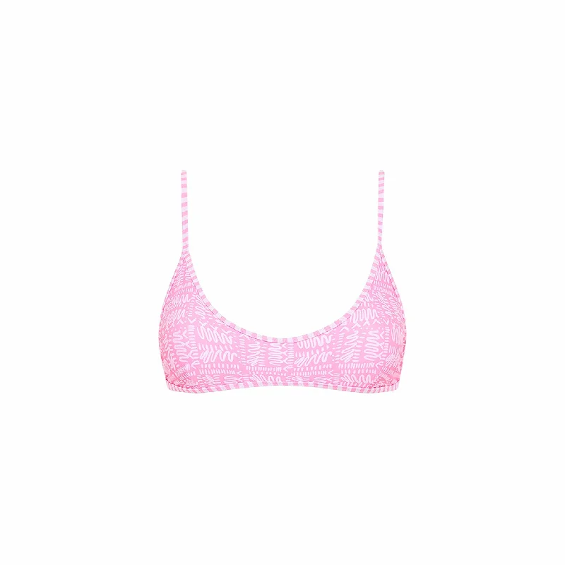 Minimal Tie Back Bikini Top - Strawberry Milkshake