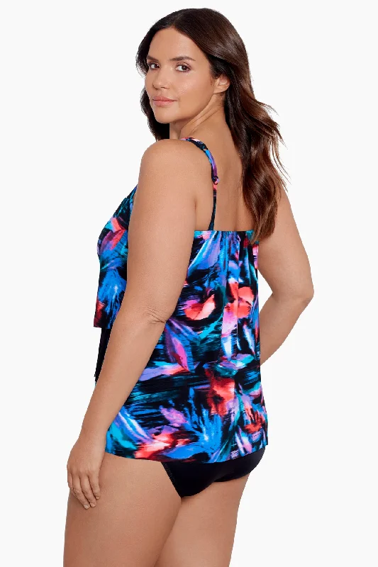 Plus Size Fuego Floral Mirage Tankini Top