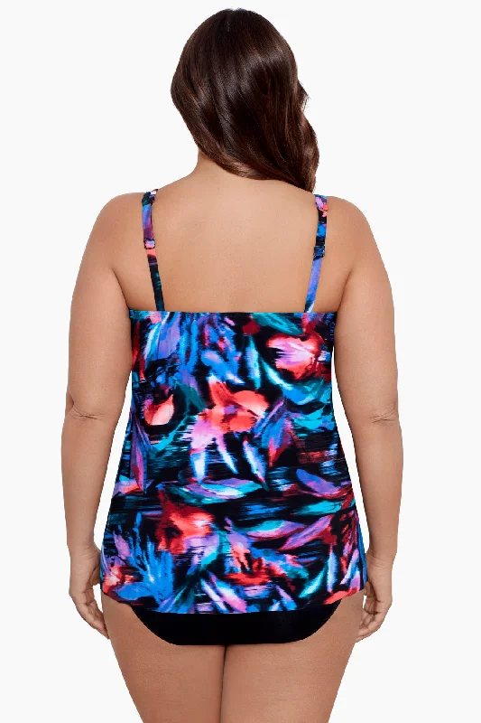 Plus Size Fuego Floral Mirage Tankini Top