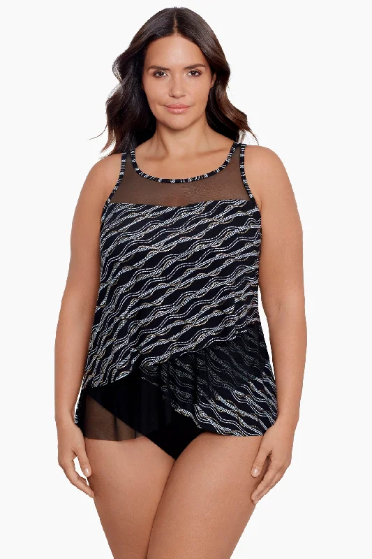 Plus Size Linked In Mirage Tankini Top