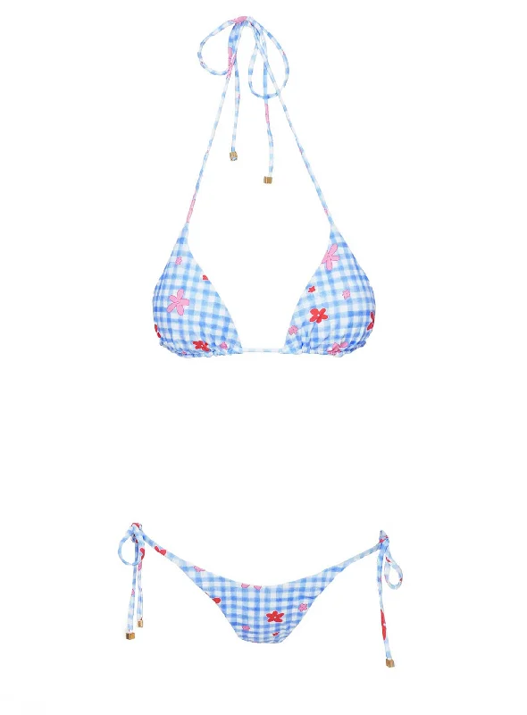 Nevaeh Triangle Bikini Top Gingham / Floral