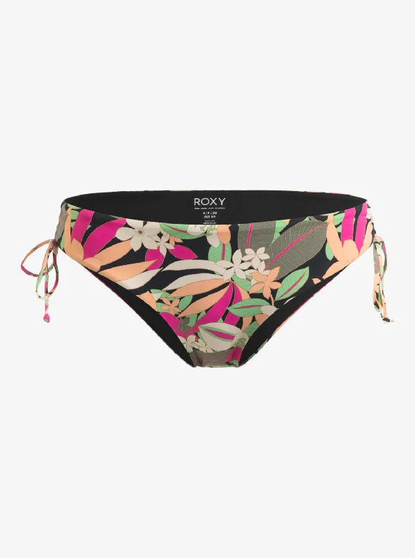 Printed Beach Classics Hipster Side-Tie Bikini Bottoms - Anthracite Palm Song S