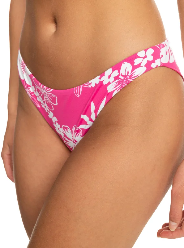 Printed Beach Classics Cheeky Bikini Bottoms - Shocking Pink Hello Aloha