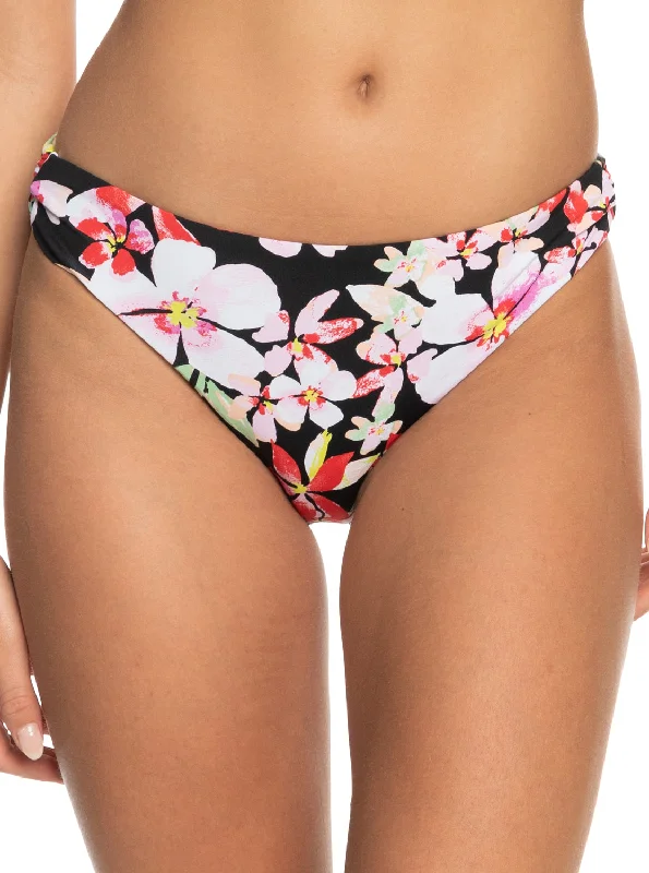 Printed Beach Classics Strap Hipster Bikini Bottoms - Anthracite New Life