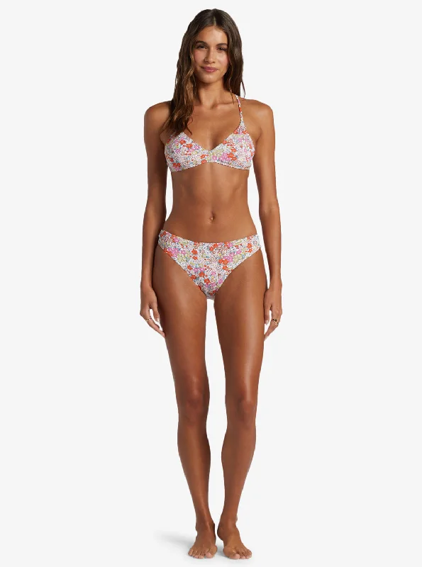 Printed Beach Classics Triangle Bikini Top - Tiger Lily Autumn Ditsy