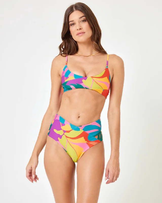 Printed High Tide Bikini Top - Copacabana