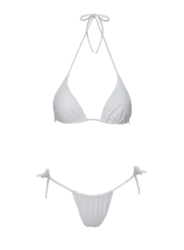 Jenner Triangle Bikini Top White