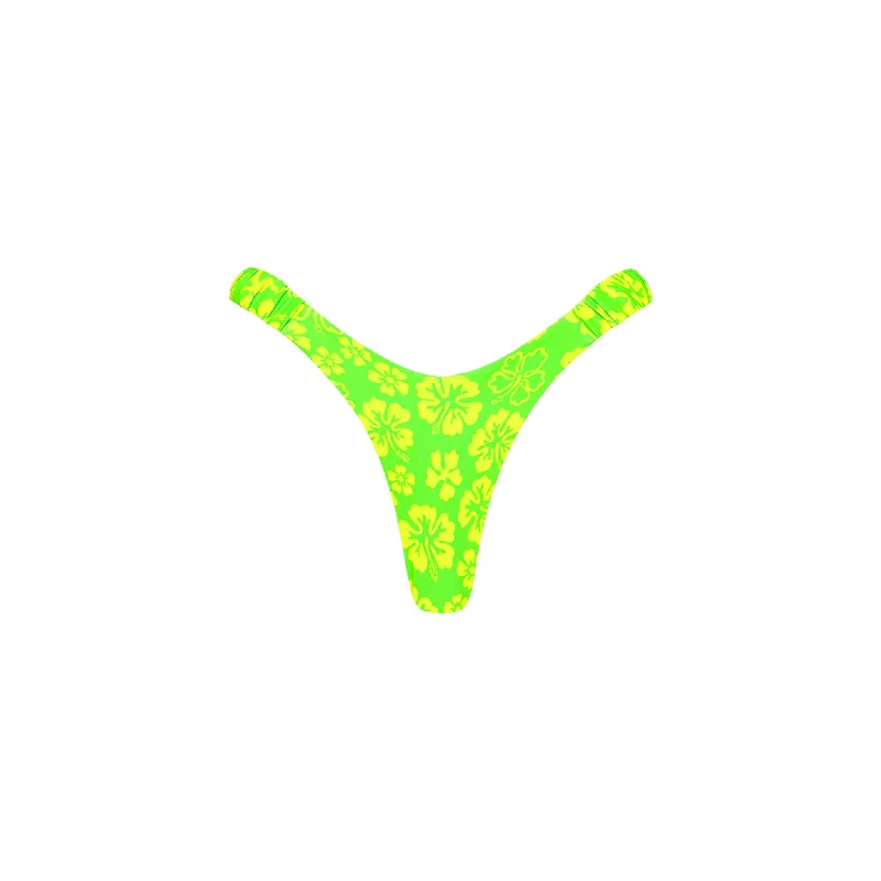 Retro Y Thong Bikini Bottom - Aloha Lime