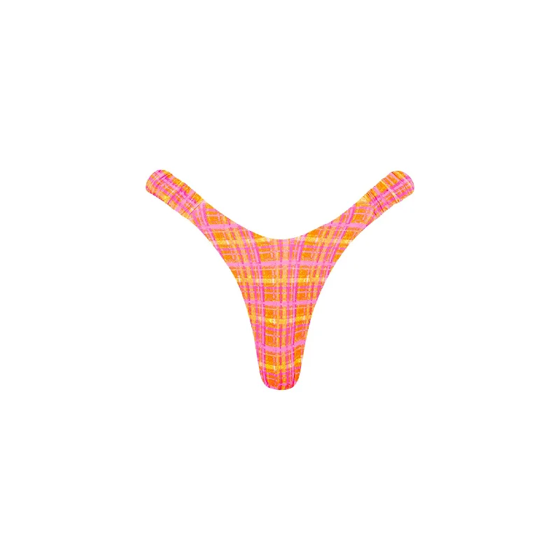 Retro Y Thong Bikini Bottom - Peaches