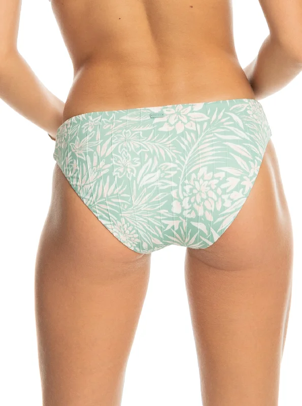 Rib Roxy Love The Comber Bikini Bottoms - Blue Surf Planao Apparel