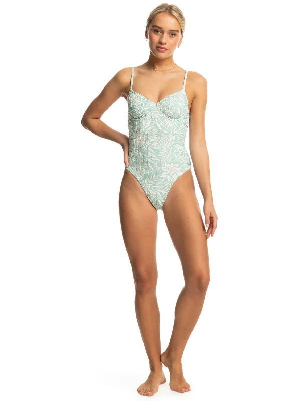 Rib Roxy Love The Muse One-Piece Swimsuit - Blue Surf Planao Apparel