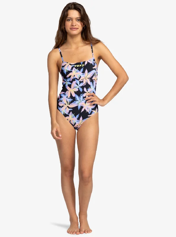 Roxy Active Basic One-Piece Swimsuit - Anthracite Kiss