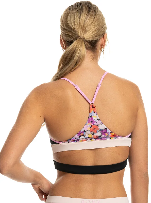 Roxy Active Bralette Bikini Top - Anthracite Swim Blooms