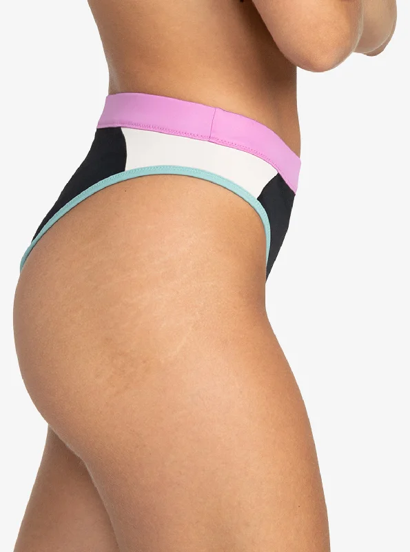 Roxy Active Mid Waist Bikini Bottoms - Anthracite