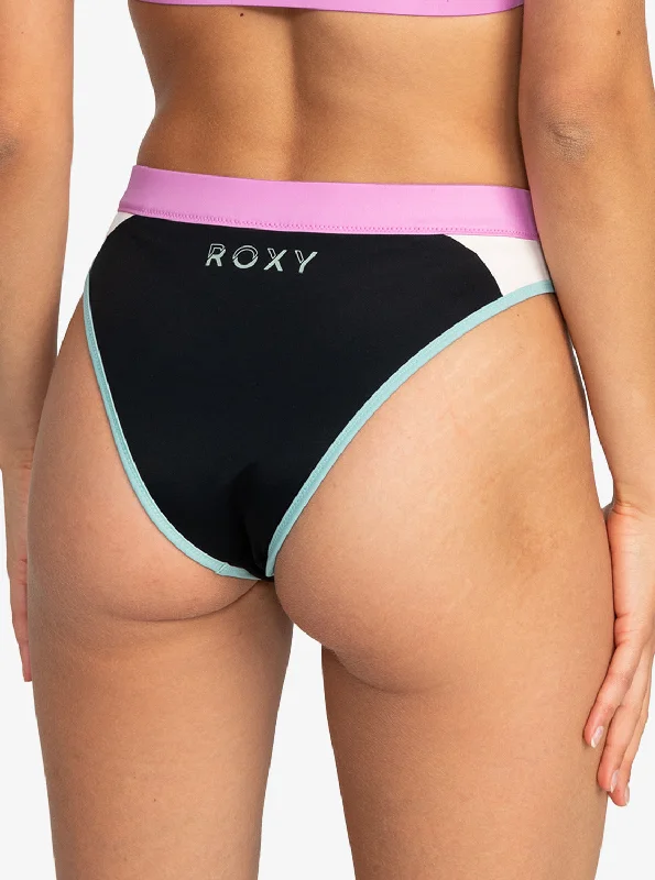 Roxy Active Mid Waist Bikini Bottoms - Anthracite