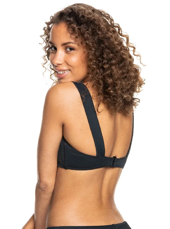 Roxy Love The Coco V Bralette Bikini Top - Anthracite