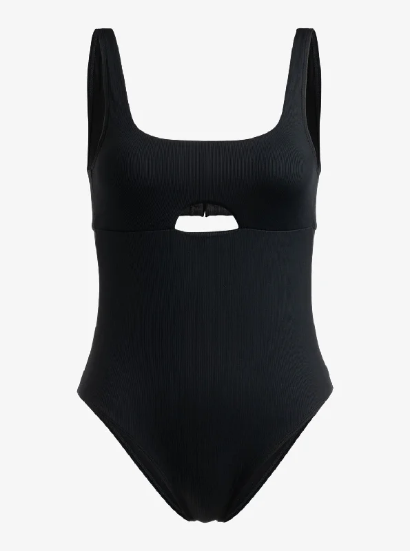 Roxy Pro The Double Line One-Piece Swimsuit - Anthracite