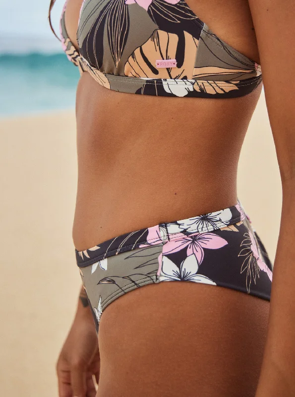 Roxy Pro The Snap Turn Cheeky Bikini Bottoms - Anthracite Classic Pro Surf