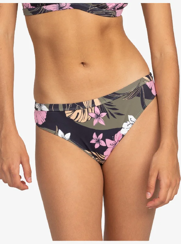 Roxy Pro The Snap Turn Cheeky Bikini Bottoms - Anthracite Classic Pro Surf