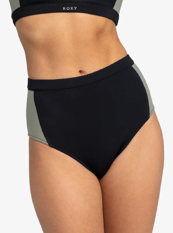 Roxy Pro Wave High Waist Bikini Bottoms - Anthracite