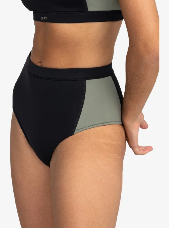 Roxy Pro Wave High Waist Bikini Bottoms - Anthracite