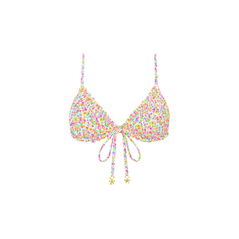 Ruched Bow Bralette Bikini Top - Dollhouse