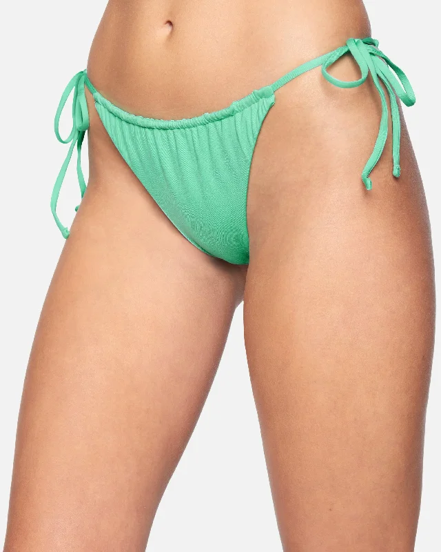 Solid Slider Tie Side Cheekly Bikini Bottom